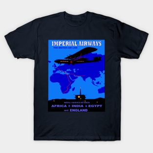 Imperial airways Vintage Travel and Tourism Advertising Print T-Shirt